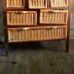 Wicker basket dresser